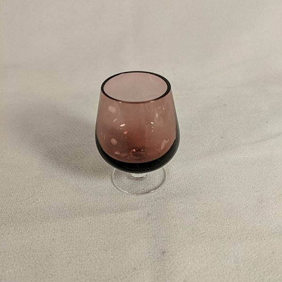 Amethyst Purple Glass Decanter Set of 9 6 Glasses Cups Bowl Rest Stop Topper VTG - Picture 14 of 16